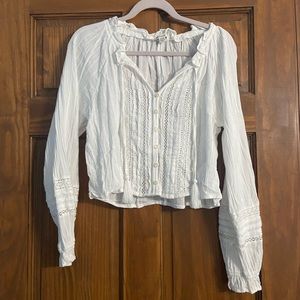 Cute White Long Sleeve Shirt